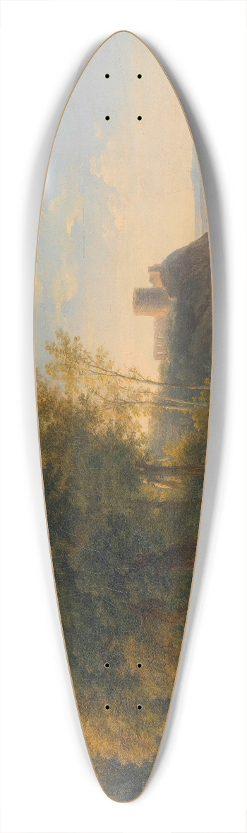 Joseph Mssmer - Landschaft an der Donau 39.3 inch art pintail longboard deck