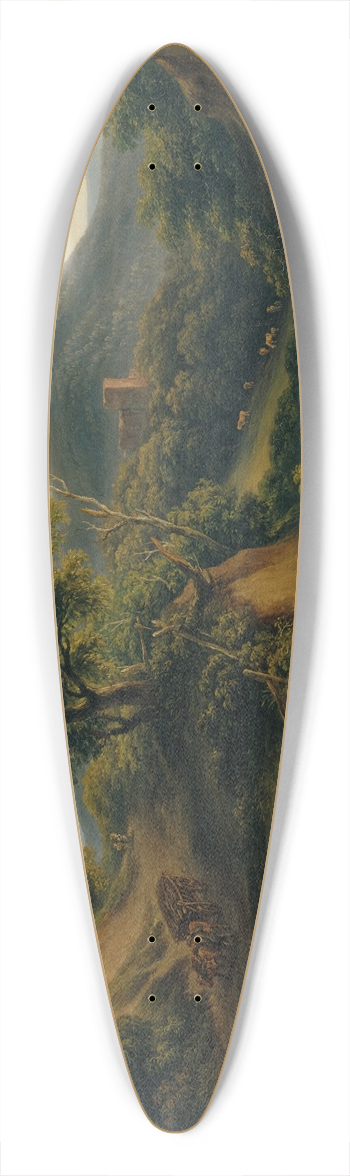 Joseph Mssmer - Waldige Berglandschaft mit Ruine 39.3 inch art pintail longboard deck