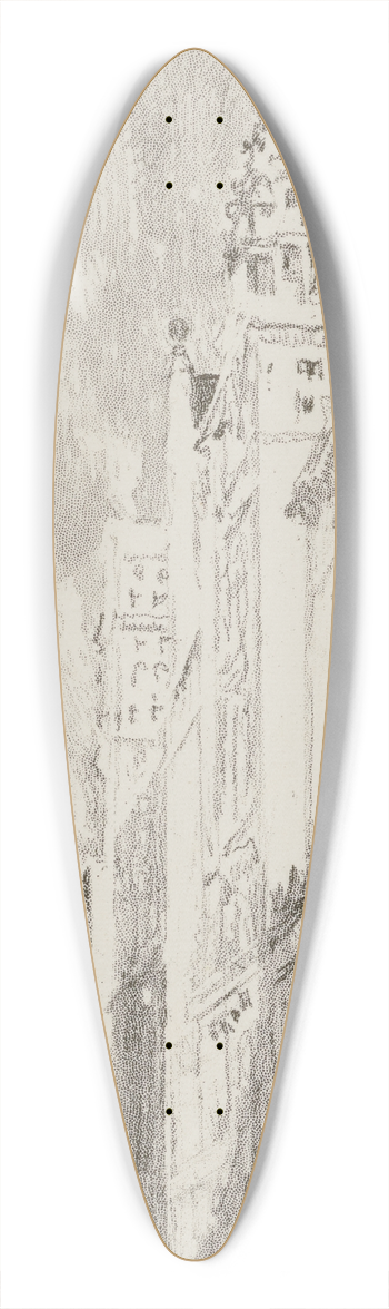 Joseph Pennell - Broadway Towers 39.3 inch art pintail longboard deck