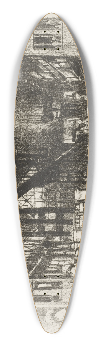 Joseph Pennell - The Urns, Casting Big Shells 39.3 inch art pintail longboard deck