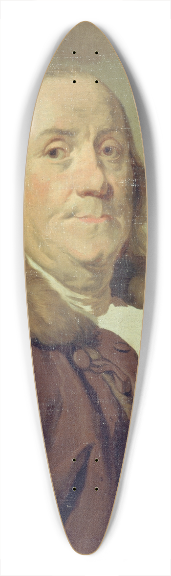Joseph Siffred Duplessis - Benjamin Franklin (1706-1790) 39.3 inch art pintail longboard deck