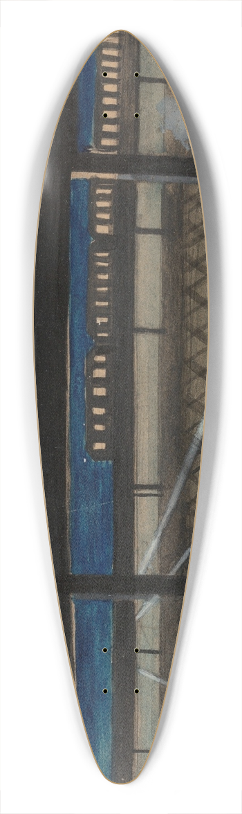 Joseph Stella - Elevated Railroad 39.3 inch art pintail longboard deck