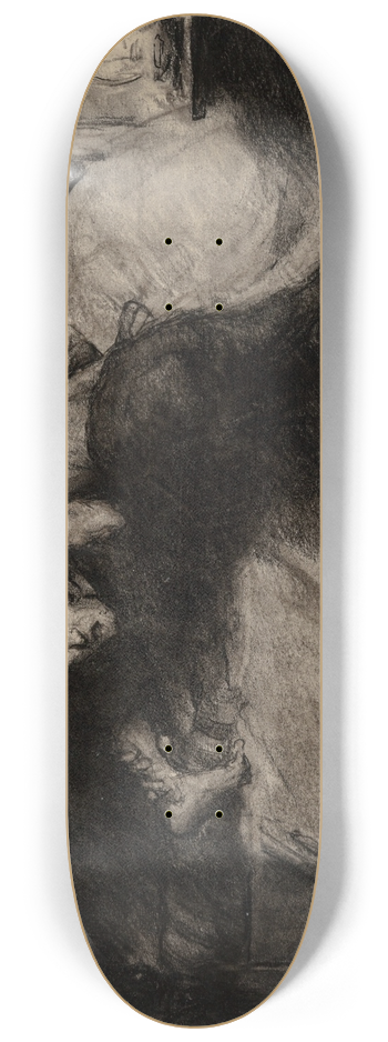 George Wesley Bellows - The Struggle 8.25 inch art skate deck