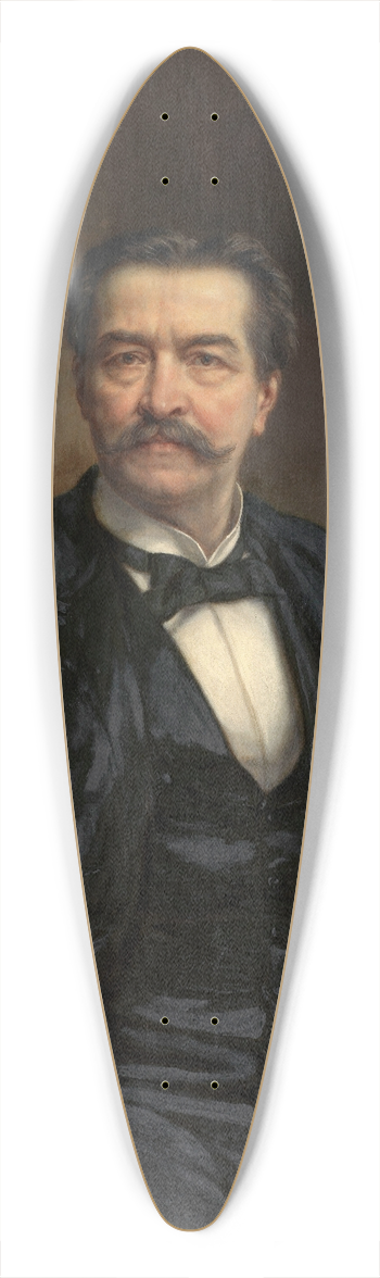 Jozef Delin - Self Portrait 39.3 inch art pintail longboard deck