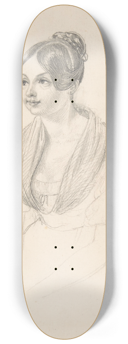 Georg Friedrich Kersting - Portrait of a Young Woman 8.25 inch art skate deck