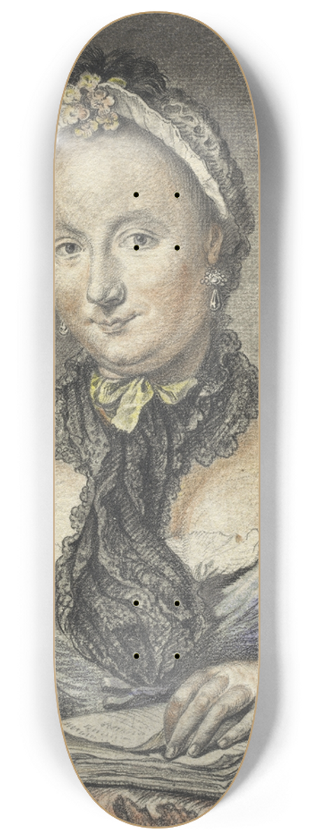 Georg Friedrich Schmidt - The Artists Wife With A Book 8.25 inch art skate deck
