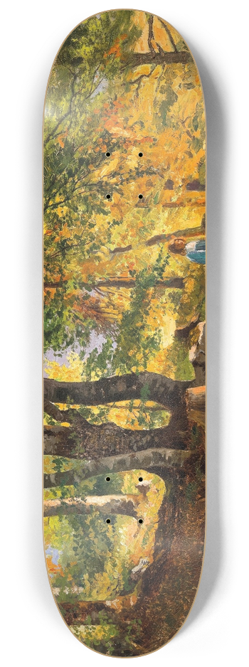 Georg Holub - Buchenwald am Abend, Motiv aus Krain 8.25 inch art skate deck