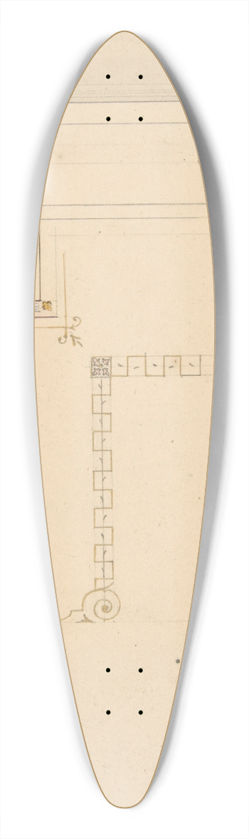 Jules-Edmond-Charles Lachaise - Design for a Ceiling 39.3 inch art pintail longboard deck