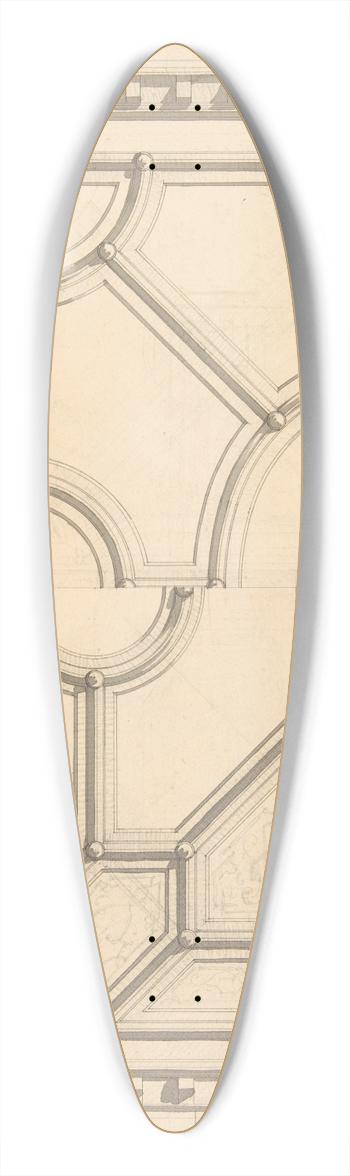 Jules-Edmond-Charles Lachaise - Two designs for a ceiling 39.3 inch art pintail longboard deck