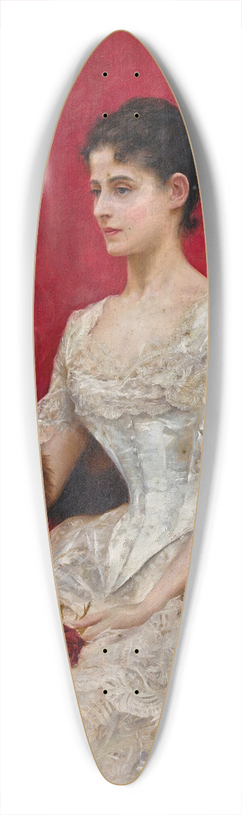 Julius Leblanc Stewart - Ladyin white 39.3 inch art pintail longboard deck