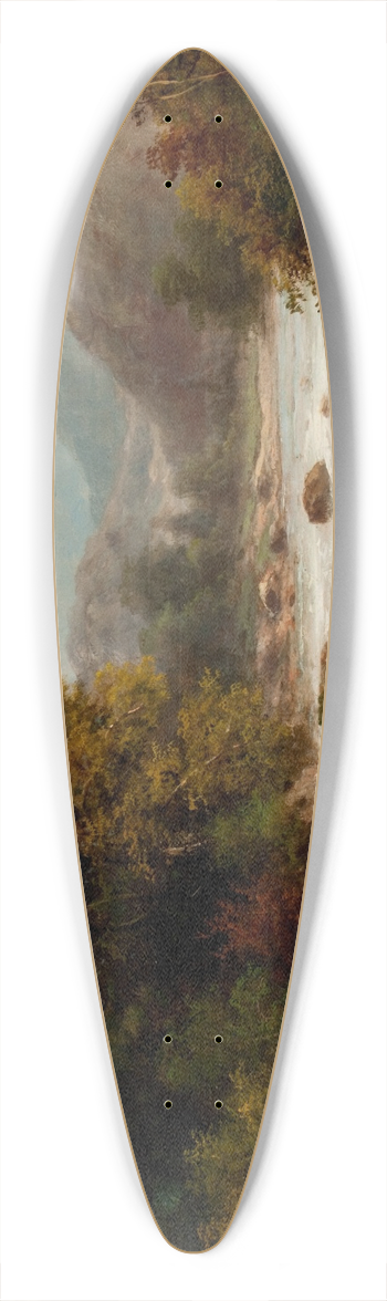Julius Rose - Alpine Landscape with River 39.3 inch art pintail longboard deck