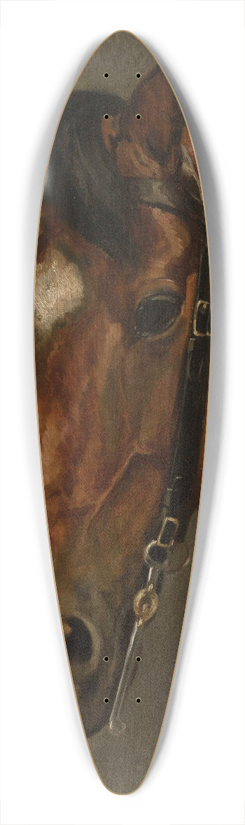 Juliusz Kossak - Horses head 39.3 inch art pintail longboard deck