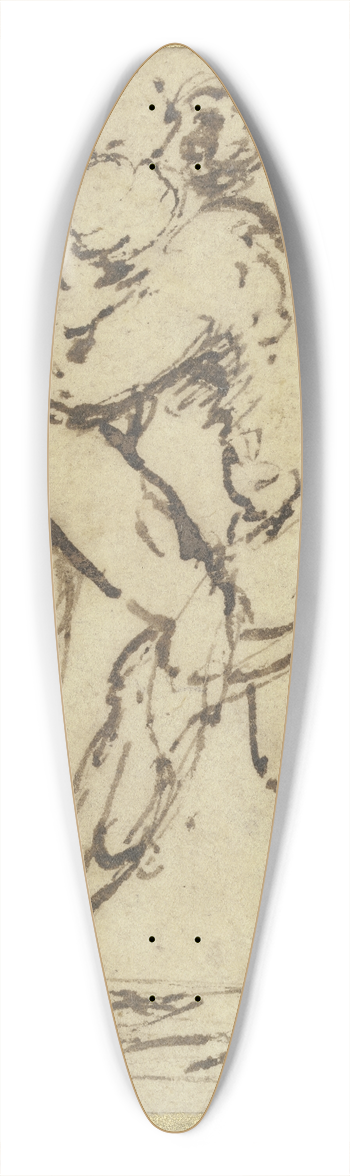 Jusepe de Ribera - Studies of Wrestlers 39.3 inch art pintail longboard deck