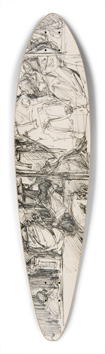 Jzef Mehoffer - Szkic do kompozycji wietno Czech 39.3 inch art pintail longboard deck