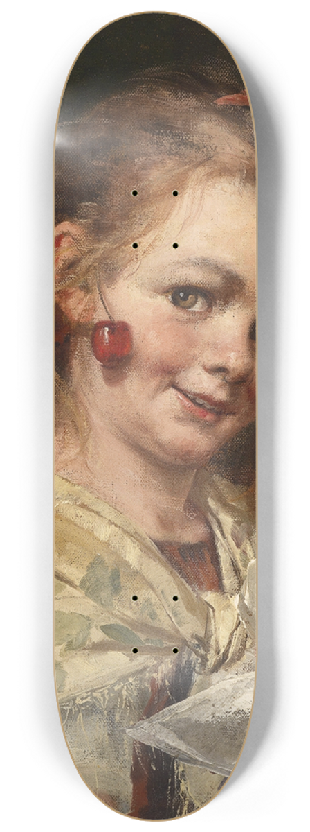 Georg Rssler - Mdchen mit Kirschen 8.25 inch art skate deck