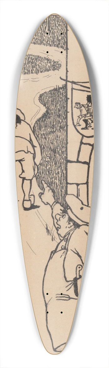 Karel Collens - Book Illustration 39.3 inch art pintail longboard deck