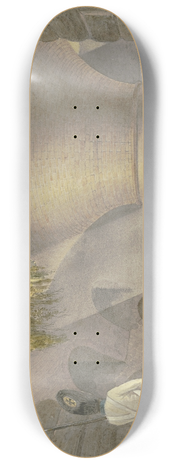 Georg Von Krieg - Unterirdisches Gewlbe mit Wachposten 8.25 inch art skate deck