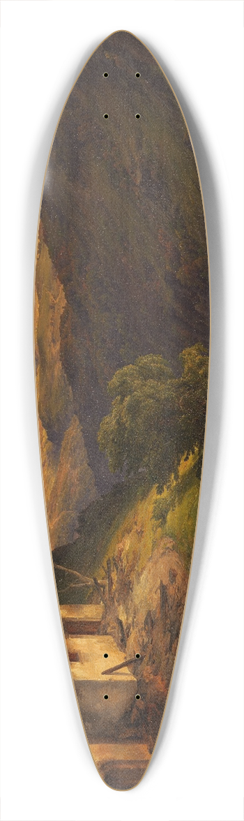 Karl Friedrich Lessing - Landscape 39.3 inch art pintail longboard deck