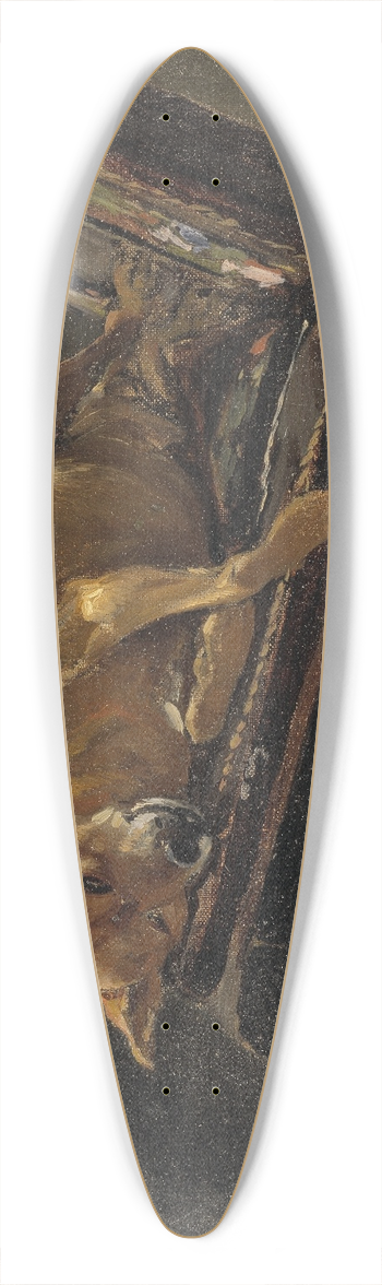 Karl Georg Arsenius - Dog, Lying Down 39.3 inch art pintail longboard deck