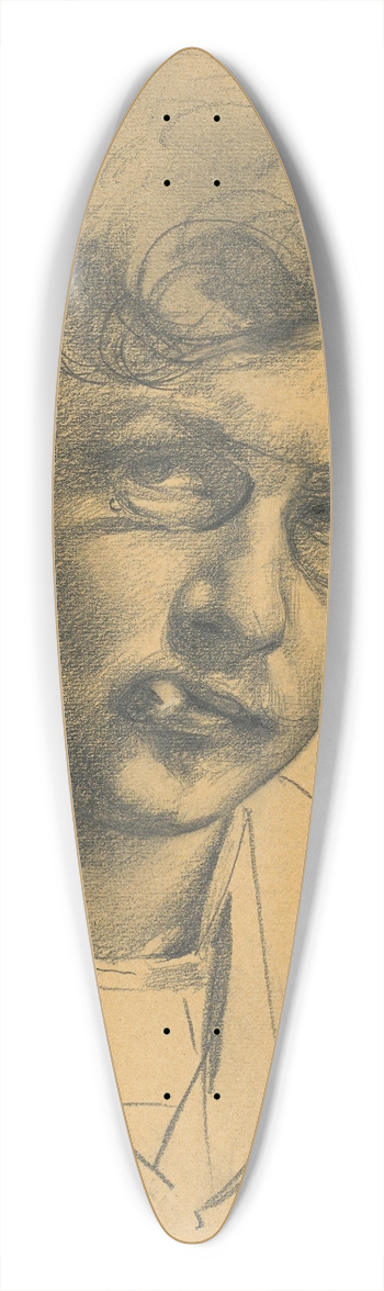 Karl Stauffer-Bern - Selbstbildnis mit Zigarette 39.3 inch art pintail longboard deck