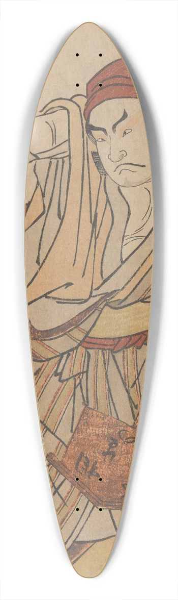 Katsukawa Shunk - Actor Otoni Hiroje as Pilgrim with Post 39.3 inch art pintail longboard deck