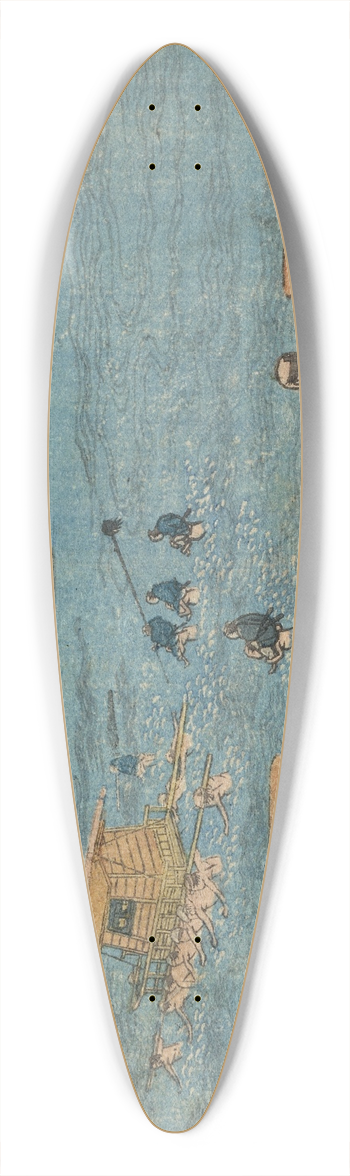 Katsushika Hokusai - Shimada 39.3 inch art pintail longboard deck
