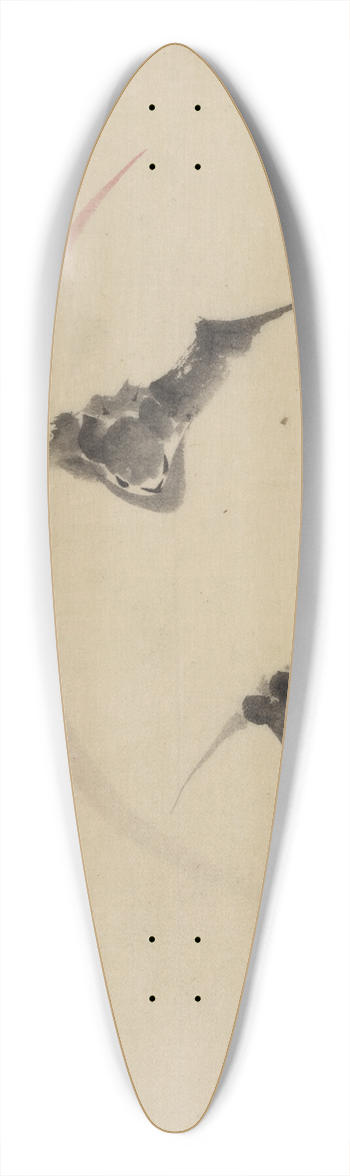 Katsushika Hokusai - Two bats flying 39.3 inch art pintail longboard deck