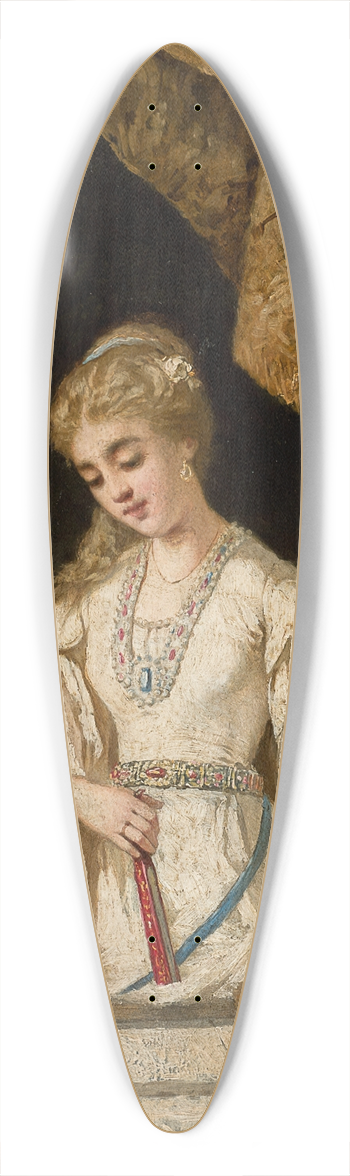 Kazimierz Mirecki - Woman in the Window 39.3 inch art pintail longboard deck