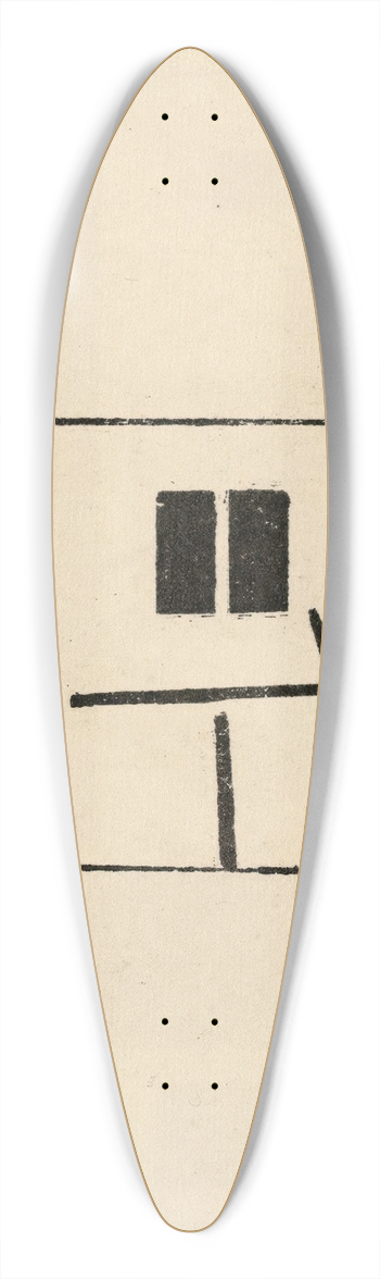 Kazimir Malevich - Composition with Two Equal and Parallel Rectangles 39.3 inch art pintail longboard deck