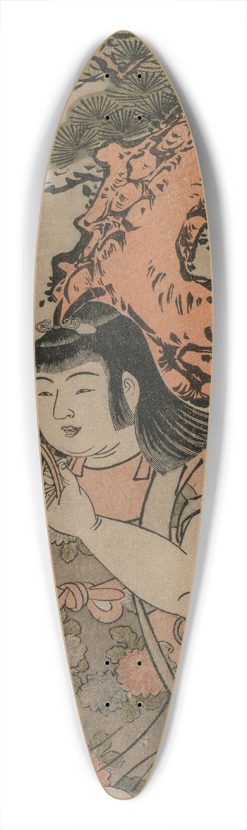 Kitao Shigemasa - Doll Playing a Hand Drum 39.3 inch art pintail longboard deck