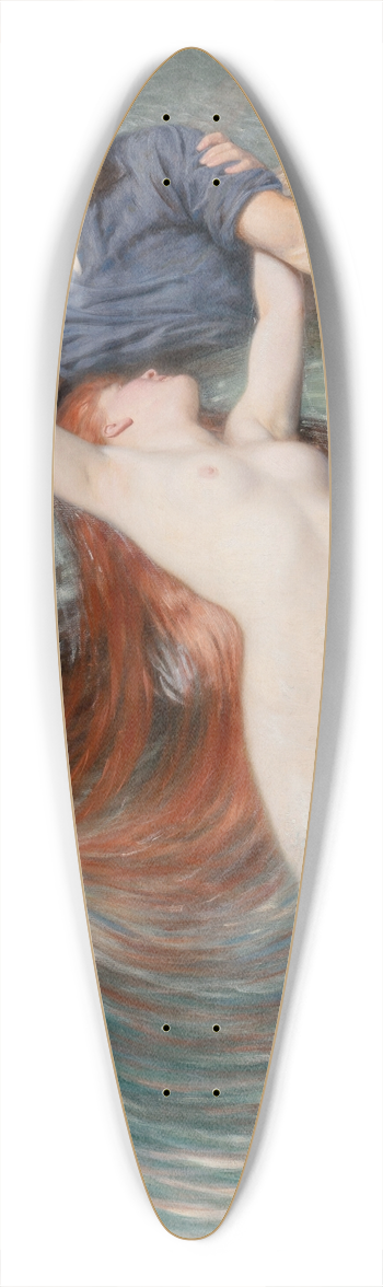 Knut Ekwall - A fisherman engulfed by a siren 39.3 inch art pintail longboard deck