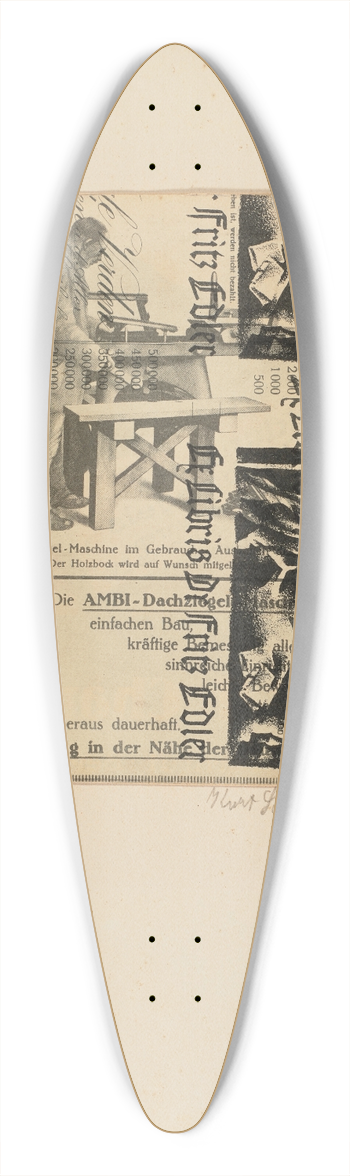Kurt Schwitters - Hobelmann 39.3 inch art pintail longboard deck