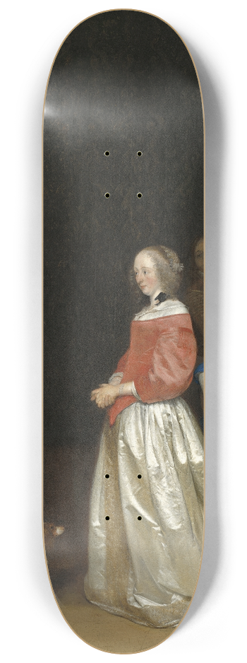 Gerard ter Borch - The Suitors Visit 8.25 inch art skate deck