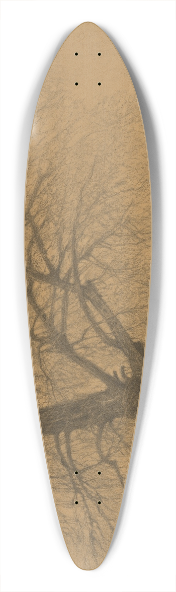 Ladislav Mednynszky - Tree 39.3 inch art pintail longboard deck