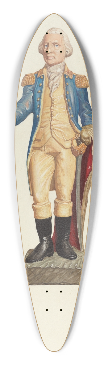 Laura Bilodeau - George Washington 39.3 inch art pintail longboard deck
