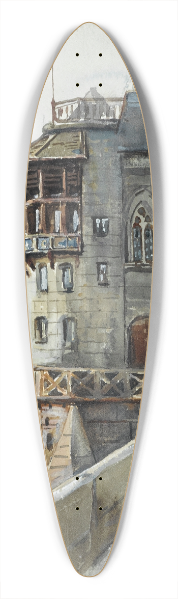 Laure Brouardel - Exposition de 1900, le Vieux Paris 39.3 inch art pintail longboard deck