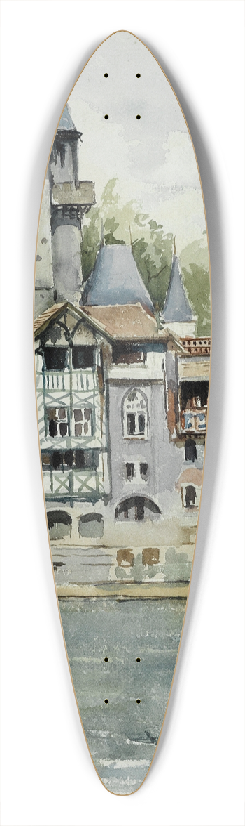 Laure Brouardel - Exposition de 1900, le Vieux Paris 39.3 inch art pintail longboard deck