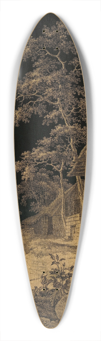 Leendert Overbeek - Shepherd at a Farmstead 39.3 inch art pintail longboard deck