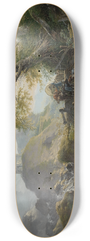 Gerard van Nijmegen - Mountainous Landscape near Dsseldorf 8.25 inch art skate deck