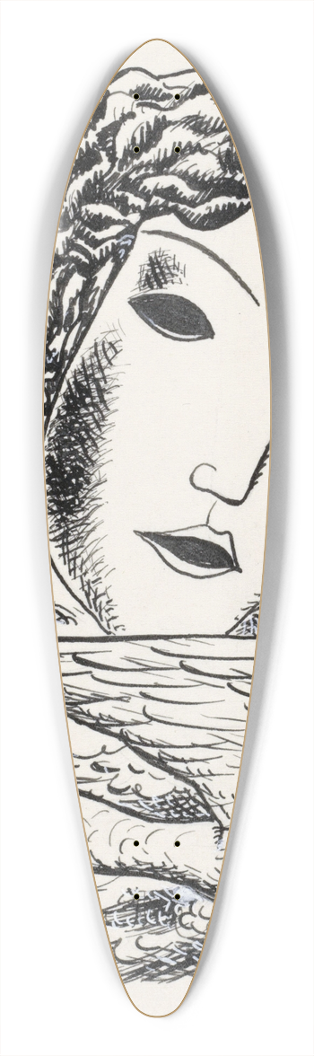 Leo Gestel - Vrouwenkop met vogel (schets) 39.3 inch art pintail longboard deck