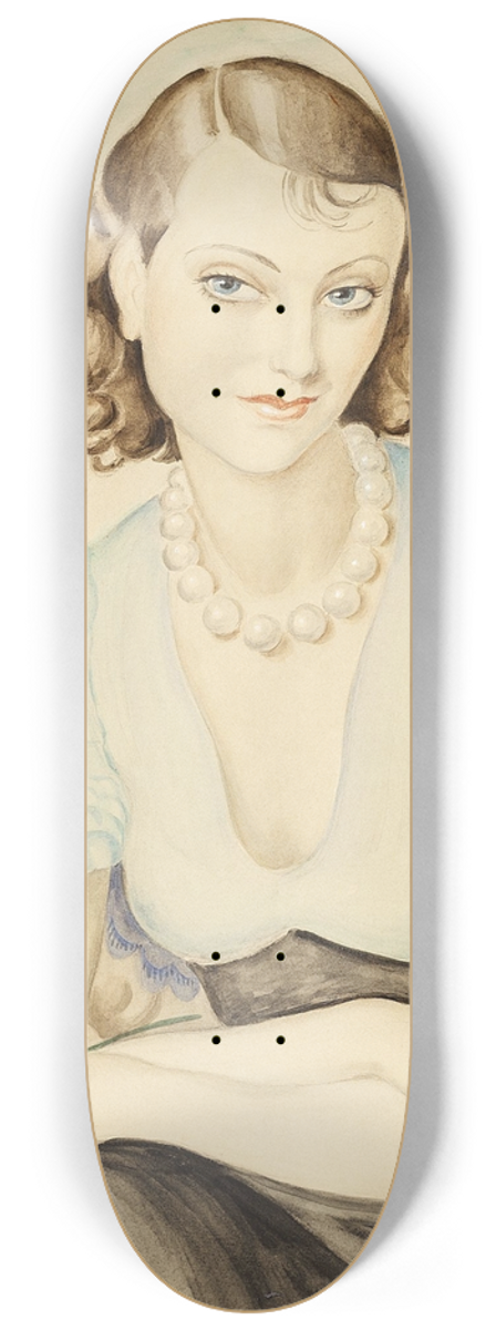Gerda Wegener - Portrait of a young woman 8.25 inch art skate deck