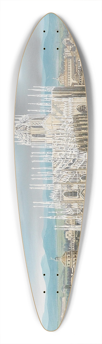 Leopoldo Calvi - Panorama von Mailand 39.3 inch art pintail longboard deck