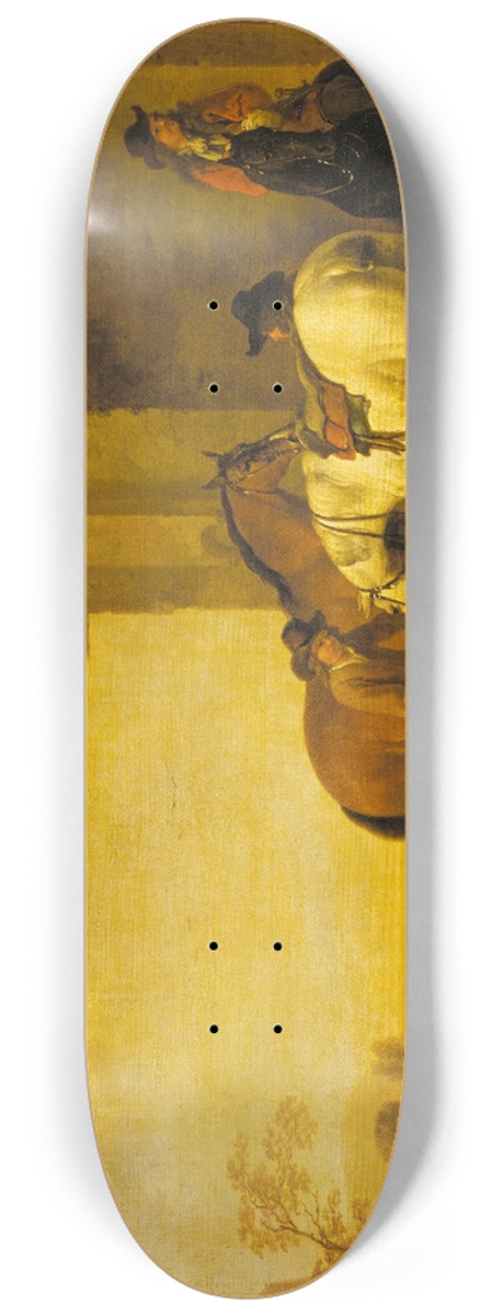 Abraham Van Calraet - Halt at an Inn 8.25 inch art skate deck