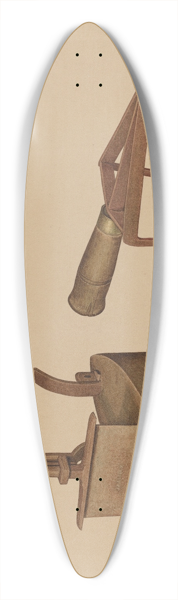 LeRoy Griffith - Iron and Trivet 39.3 inch art pintail longboard deck