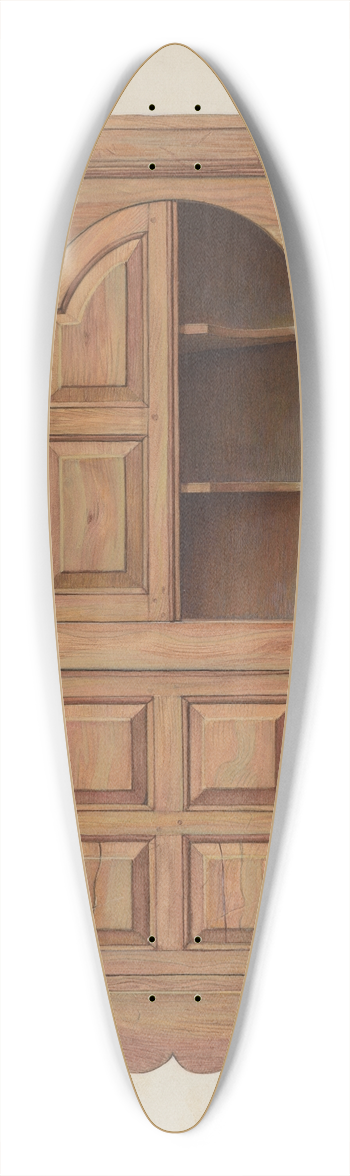 Leslie Macklem - Corner Cupboard 39.3 inch art pintail longboard deck