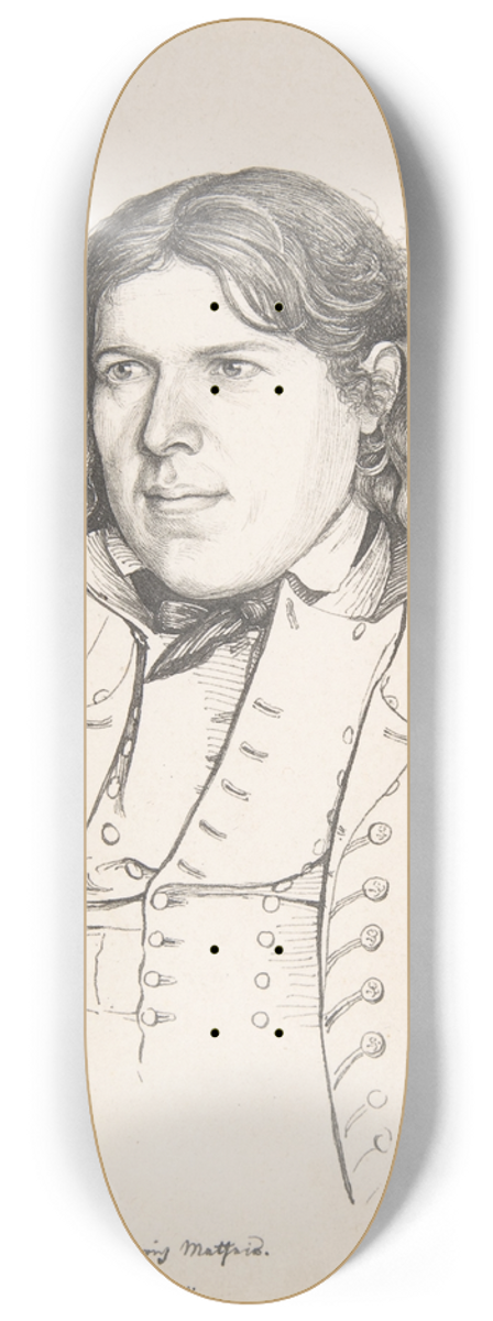 Gerhardt Wilhelm von Reutern - Portrait of the Postillion Johann Heinrich Matheis 8.25 inch art skate deck
