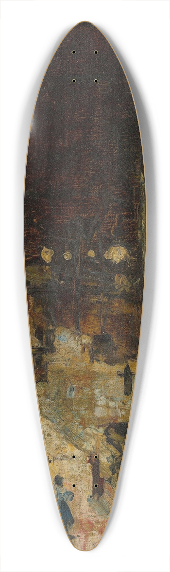 Lesser Ury - Berliner Strae bei Nacht 39.3 inch art pintail longboard deck
