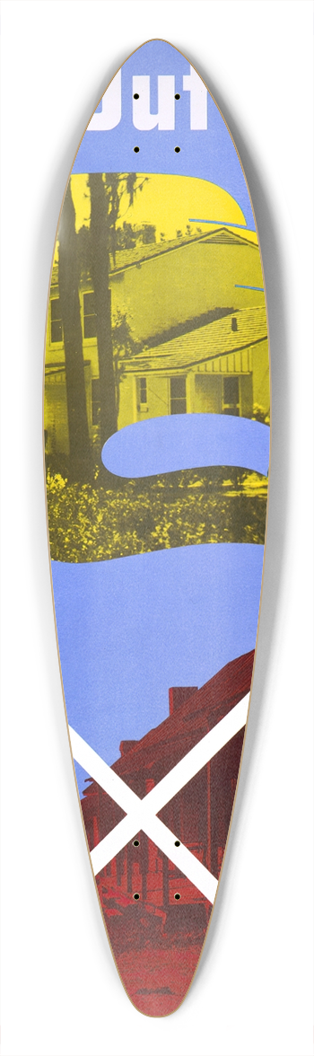 Lester Beall - Cross out slums. USHA 39.3 inch art pintail longboard deck