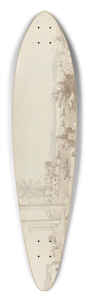 Lewis Vulliamy - Ruins at Didyma 39.3 inch art pintail longboard deck
