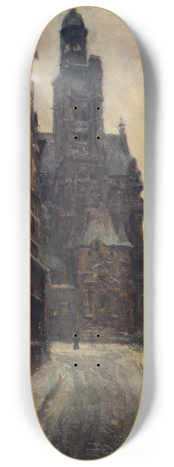 Germain Eugne Bonneton - La rue de la Montagne-Saint-Genevive 8.25 inch art skate deck